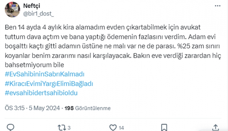Mağdur ev sahibinden gazetecilere yanlış haber isyanı! 10 bin TL den düşük kira...
