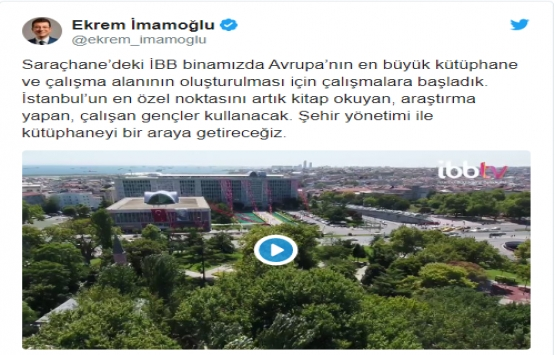 İBB binasına Avrupa nın en büyük kütüphanesi kurulacak!