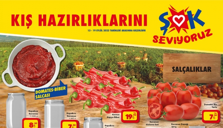 Kışa hazırlık yapanlar ŞOK Markete akın edecek! Domates 7 TL'ye, kavanoz 5 TL'ye, kavanoz kapağı 10'lu 19 TL'ye düştü!