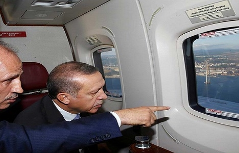 Cumhurbaşkanı Erdoğan dev projelerin inşaatını havadan inceledi!