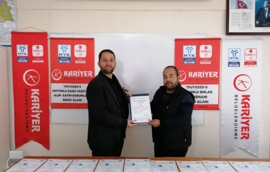 Milaslı emlak danışmanları yeterlilik belgelerini teslim aldı!