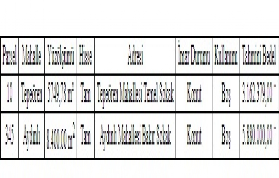 Tuzla Belediyesi nden 9 milyon TL ye satılık 2 arsa!
