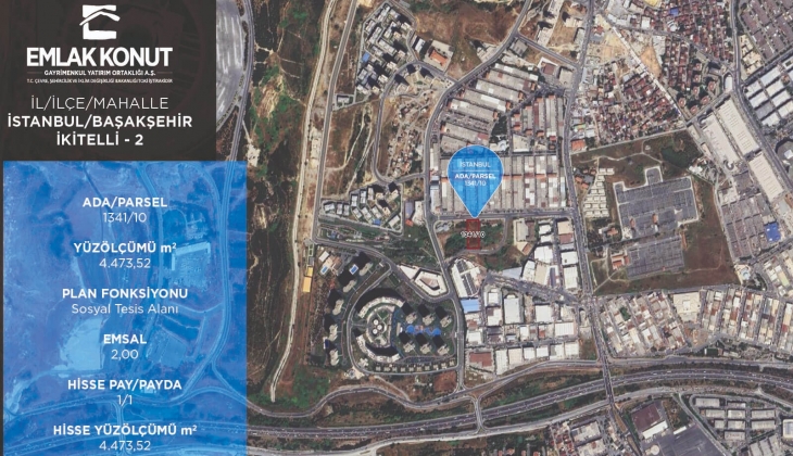 Emlak Konut GYO Başakşehir deki 7 arsayı 60 ay taksit ve yüzde 1,20 vade farkıyla satıyor! 