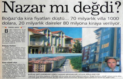 1998 yılında Boğaz da kira fiyatları düşmüş!