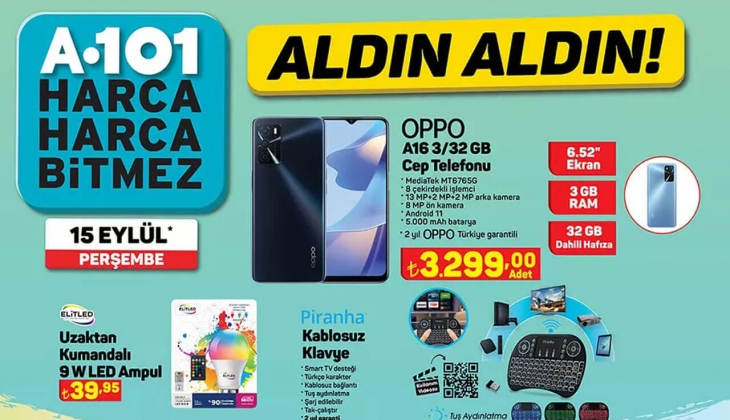 A101 Perşembe kataloğunda çılgın ucuzluk! Bu hafta A101'de neler indirimde? İşte 15 Eylül 2022 fiyat listesi...