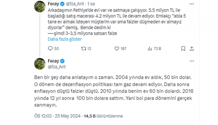 Konut mu, faiz mi tartışması bitmiyor: 3.5 milyon TL lik konut satılıp faize konsa 1 yılda 5 milyon TL olur!