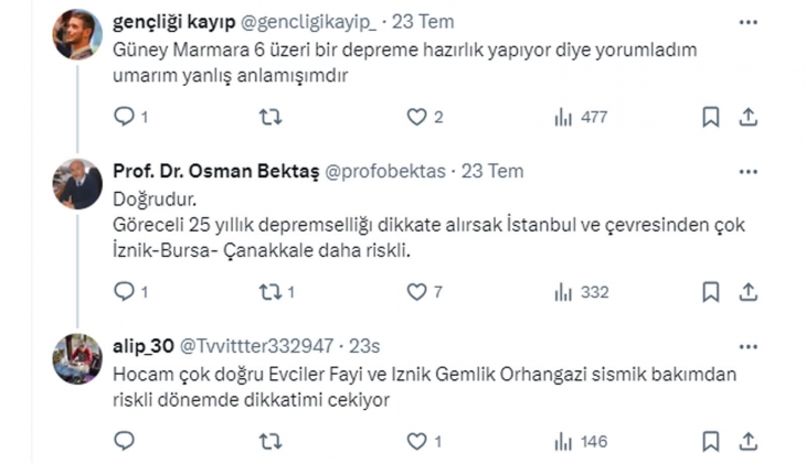 Jeoloji Mühendisi Prof. Dr. Osman Bektaş, Marmara depremlerini anlattı: İznik, Bursa, Çanakkale riskli!