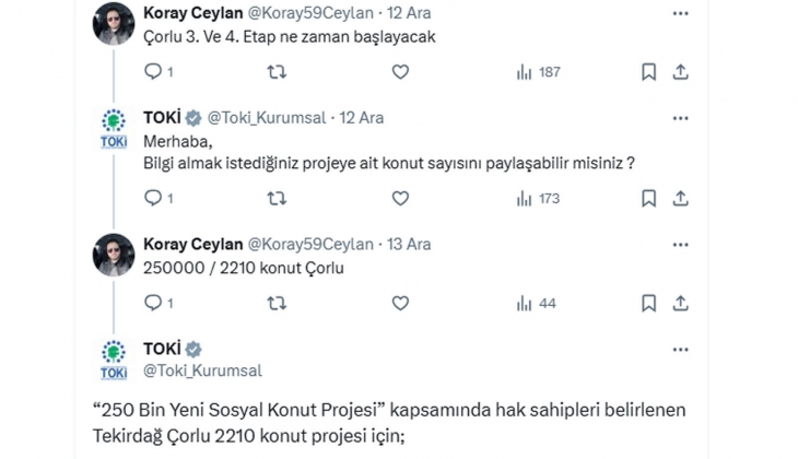 TOKİ den 250 bin sosyal konut projesi için flaş açıklama! Tek tek tarih verildi!
