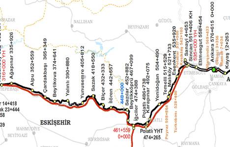 Ankara İstanbul hızlı tren hattı güzergah haritası!