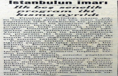 1939 yılında beş senelik imar programı hazırlanmış!