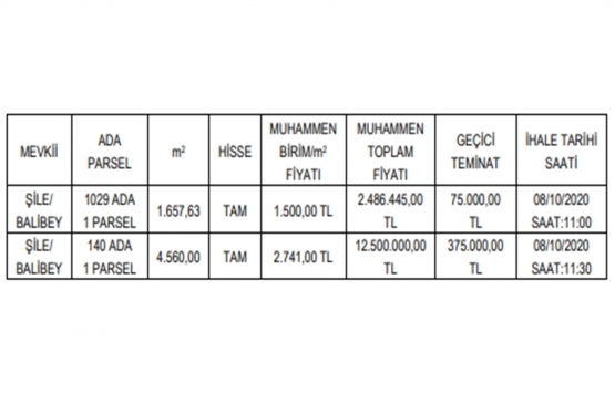 Şile de 15 milyon TL ye satılık 2 gayrimenkul!