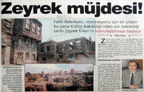 1997 yılında Zeyrek Evleri kamulaştırılacakmış!