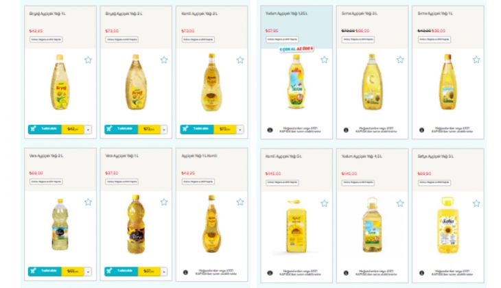 Zam şampiyonu ayçiçek yağının litresi A101 de birden 27 TL ye düştü!