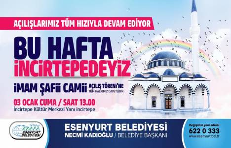 İmam Şafii Cami bugün hizmete giriyor!