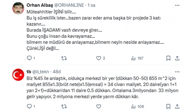 Müteahhitler metrekare fiyatı 35-40 bin TL olan yerlerde arsa sahiplerine yüzde 50 pay teklif ediyor! 
