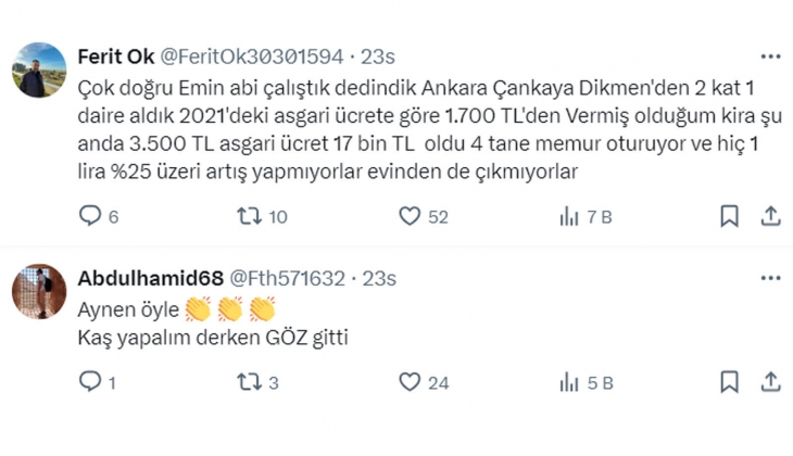Emsali 30 bin TL olan evlerde 3-5 bin TL ye oturuyorlar: Kimse kötü niyetli kiracıları finanse etmeye mecbur değil!