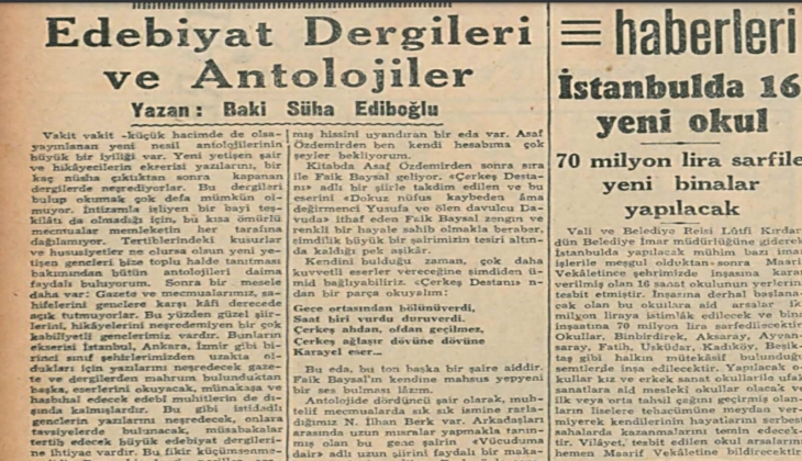 1945'te İstanbul'da yapılacak 16 okul inşaatı için 70 milyon lira harcanmış