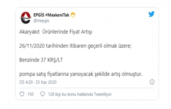 Benzine 37 kuruş zam geldi!