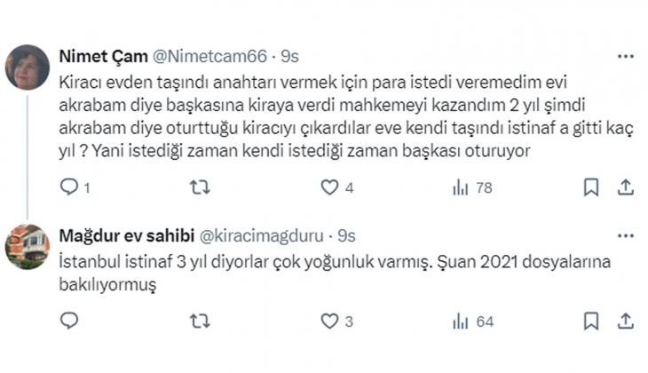 Kira tespit davasının sonuçlanması istinafla beraber 5 seneyi buluyor! Ev sahipleri şikayetçi!