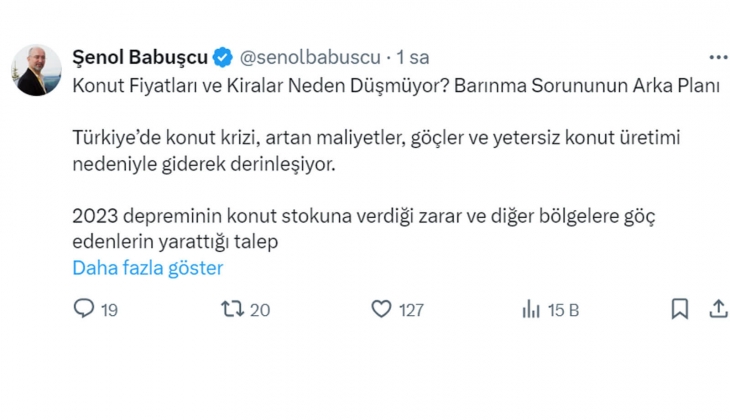 Konut fiyatları ve kiralar neden düşmüyor? Prof. Dr. Şenol Babuşcu, barınma sorununun arka planını açıkladı!