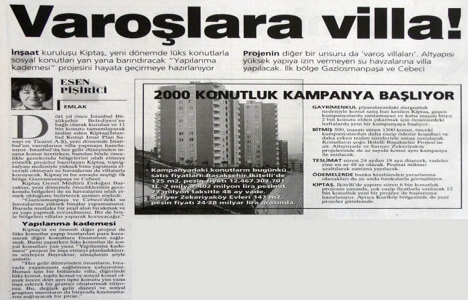 1999 yılında Kiptaş, Yapılanma Kademesi projesini hayata geçirecekmiş!