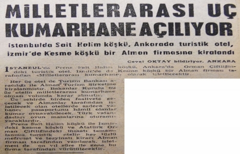 1963 yılında uluslararası üç kumarhane açılacakmış!
