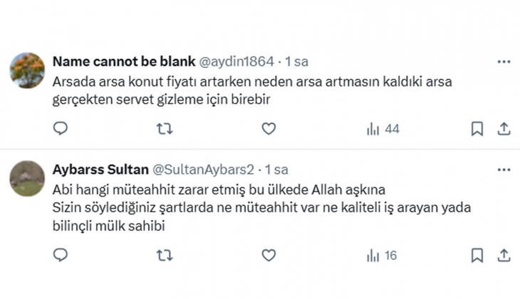 Satılık imarlı arsaların fiyatları fahiş, dengelenmezse konut arzı git gide olumsuz etkilenir!