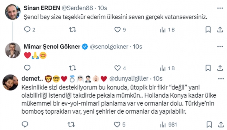 Mimar Şenol Gökner: Acilen 20 yeni şehir tasarlanmalı ve halka 330 metrekare ücretsiz müstakil ev arazisi dağıtılmalı!