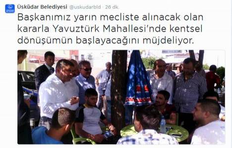 Üsküdar Yavuztürk Mahallesi ne kentsel dönüşüm müjdesi!