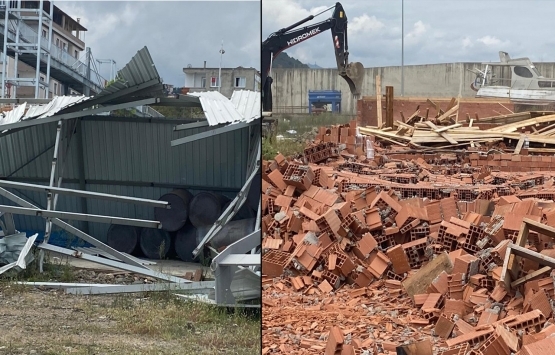 Trabzon Arsin'de balıkçı barınakları yıkıldı!