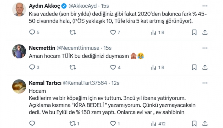 TCMB eski başekonomisti Ali Hakan Kara: TÜİK kira artış oranını olduğundan yüksek ölçüyor! 