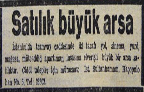 1947 yılında Çamlıca da 60 dönüm arsa içinde bir ev kiraya verilecekmiş!