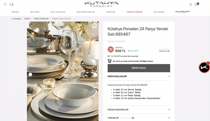 Kütahya Porselen’de büyük sonbahar indirimi başladı! İşte 9 Eyll 2022 fiyat listesi