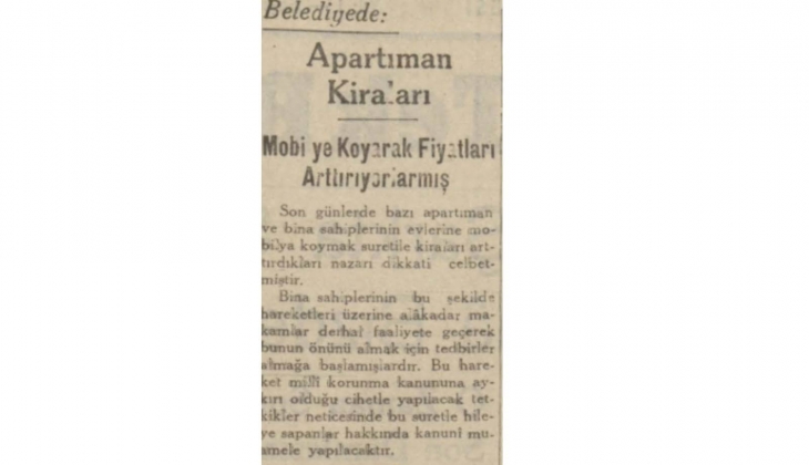 1941'de ev sahiplerinden kira artış oyunu! Mobilyalarla kiraları uçurdular...
