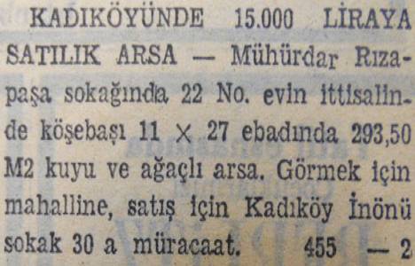 1948 yılında Küçükyalı da metrekaresi 450 kuruşa arsa satılacakmış!