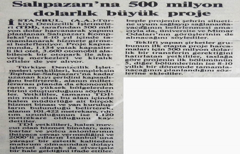 1991 yılında Salıpazarı na büyük proje!