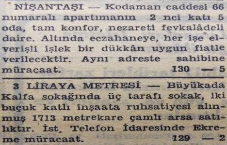 1947 yılında Mecidiyeköy de metrekaresi 12 liraya arsa satılacakmış!