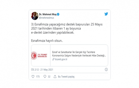 Ticaret Bakanı açıkladı: Başvurular 25 Mayıs tan itibaren başlıyor!