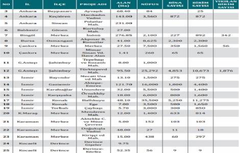 Türkiye de kaç riskli alan var?