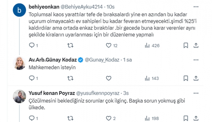 Avukattan Cumhurbaşkanı Erdoğan a çağrı: Yüzde 25 sınırı çözüldü, sıra kiracıların tahliyesini kolaylaştıran düzenlemede