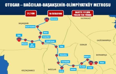 Otogar Bağcılar Başakşehir metrosu durakları!