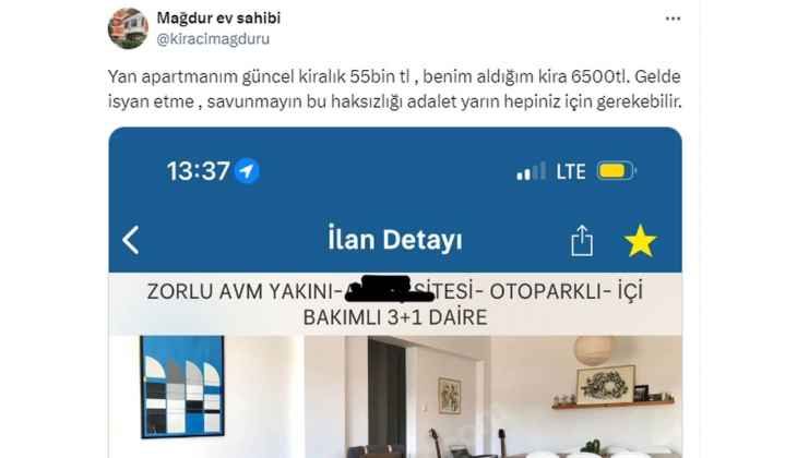 Yüzde 25 zam sınırına takılan ev sahiplerinin mağduriyeti bitmedi: Yan apartmanda kira 55 bin TL, benim aldığım 6.500 TL