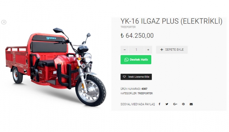 Yuki 3 tekerlekli, kasalı, elektrikli Ilgaz Plus un fiyatı ne kadar? İşte 21 Temmuz 2022 fiyat listesi