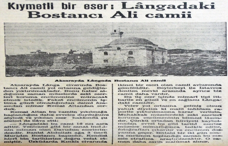 1937 yılında Bostancı Ali Cami yıktırılıyor!