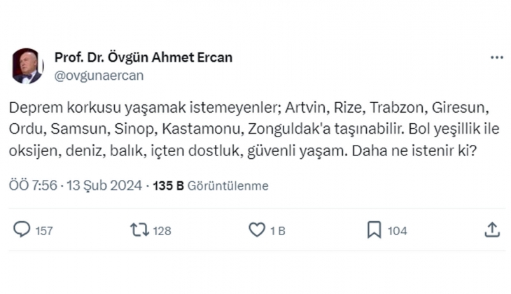 Deprem korkusu yaşamak istemeyenler bu illere taşınsın! Deprem uzmanı Ercan, deprem riski az olan 9 ili açıkladı!