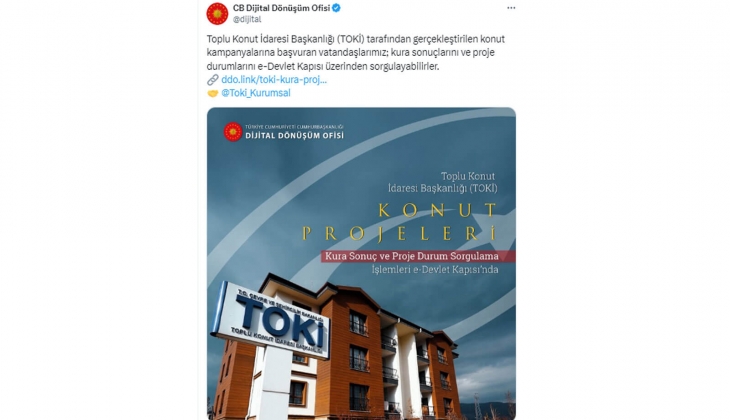 TOKİ ye başvuranlar ve kurada ismi çıkanlar dikkat! Hemen e-Devlet ten bunu yapın: Cumhurbaşkanlığı açıkladı! 