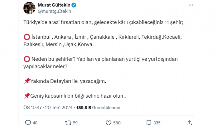 Türkiye’de arazi fırsatları olan 11 şehir!