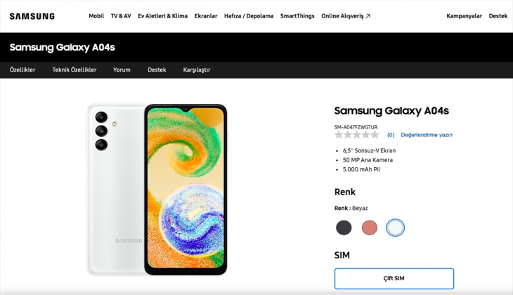 Samsung, Galaxy A04S’i satışa sundu. İşte 27 Eylül 20222 Samsung fiyat listesi