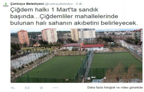 Çankaya Çiğdem deki halı sahanın akıbeti oylamayla belirlenecek!