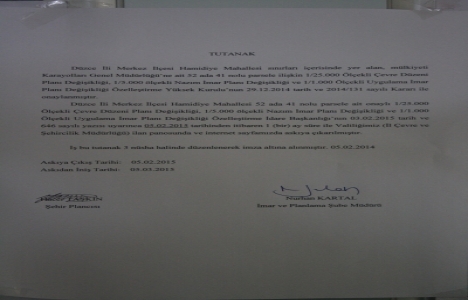 Düzce Hamidiye Mahallesi imar planı değişikliği askıda!